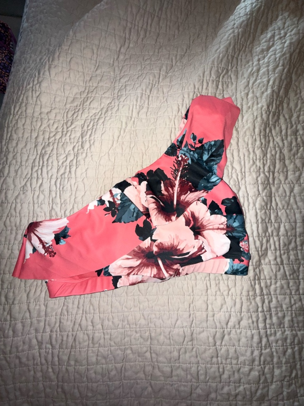 Albion Medium M floral one shoulder swimsuit bikini top icon wave crop ? - Picture 3 of 5